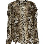 Camicia in georgette stampata con volant 2C354A M9905 BLUMARINE 