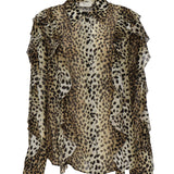 Camicia in georgette stampata con volant 2C354A M9905 BLUMARINE 
