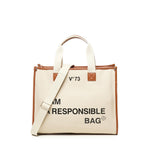 Borsa tote Responsability in cotone 73BS6AF01 RESPONSIBILITY BISNATURALE/CUOIO V° 73 