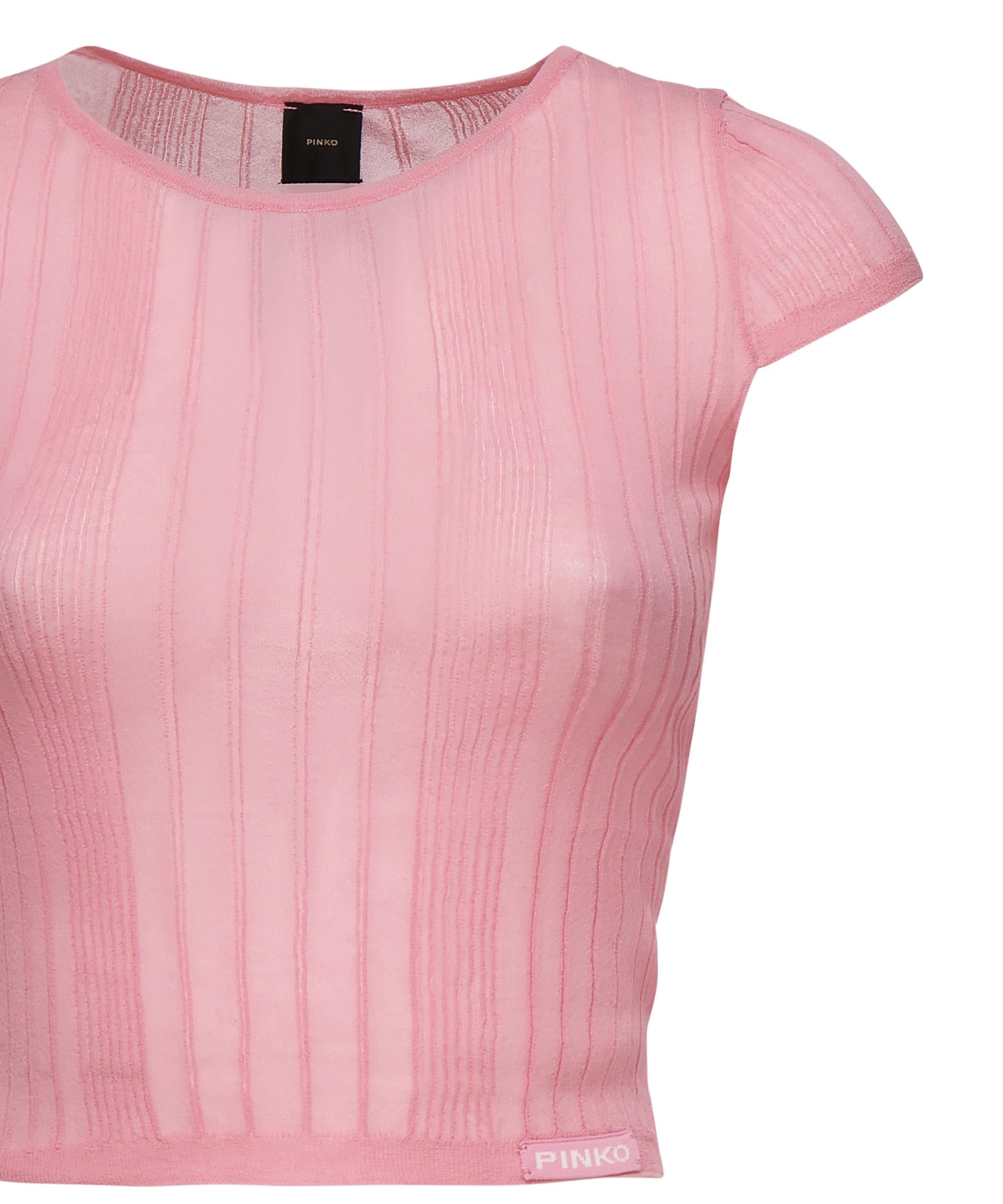 Maglia Tambora a costine<BR/> 104773 A1NDN50 PINKO 