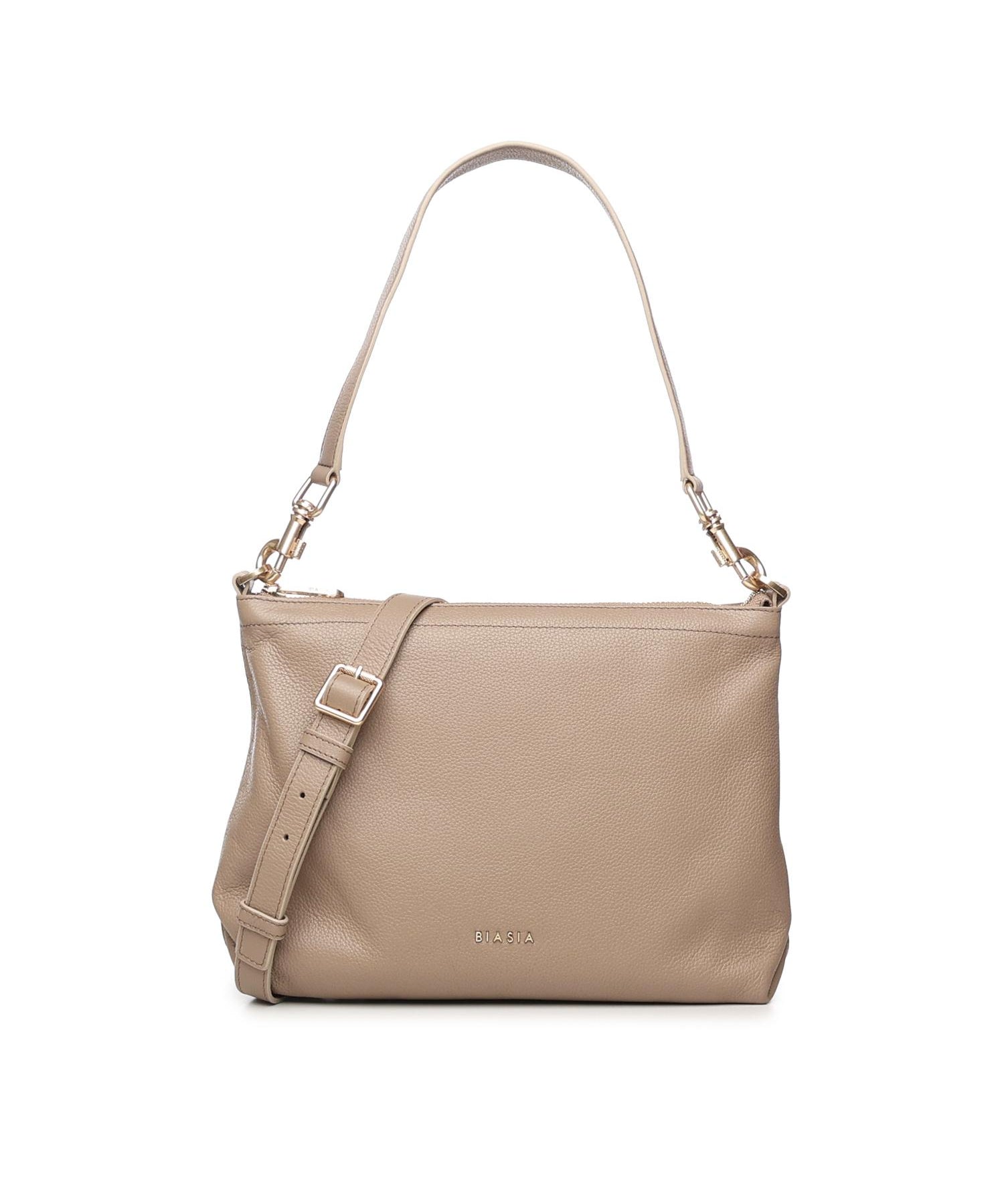Borsa a spalla con logo BIBP9FA01 TAUPE BIASIA 