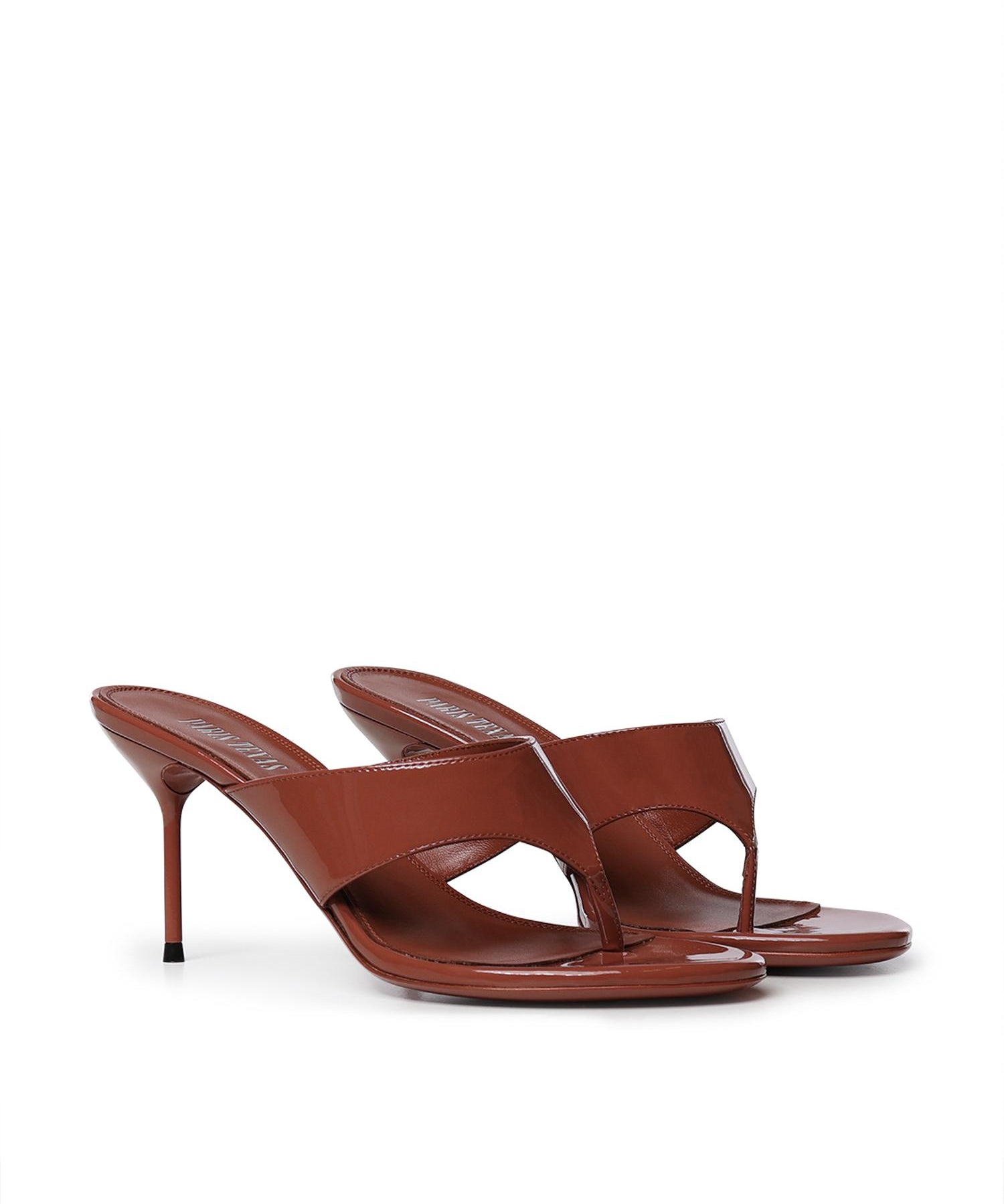 Mule infradito in pelle verniciata PX1951 XVN01PATENT BLACK PARIS TEXAS 
