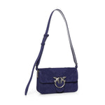 Borsa a spalla Mini Love Bag One Slouchy in suede con intarsi 106244 A0F6J05O PINKO 