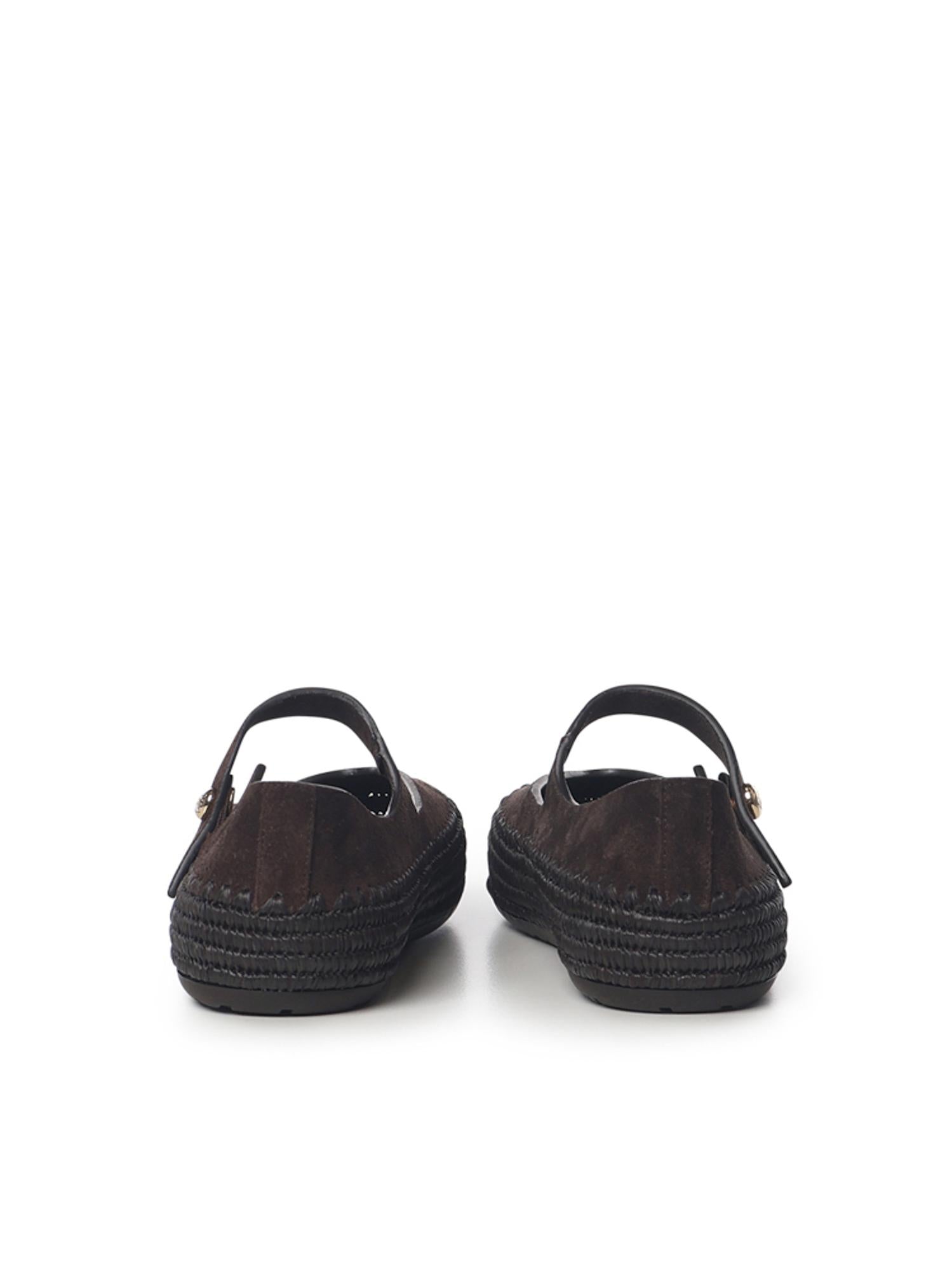 Mary Jane Rio in pelle scamosciata e rafia LBV3466X02 3110 LOEWE 