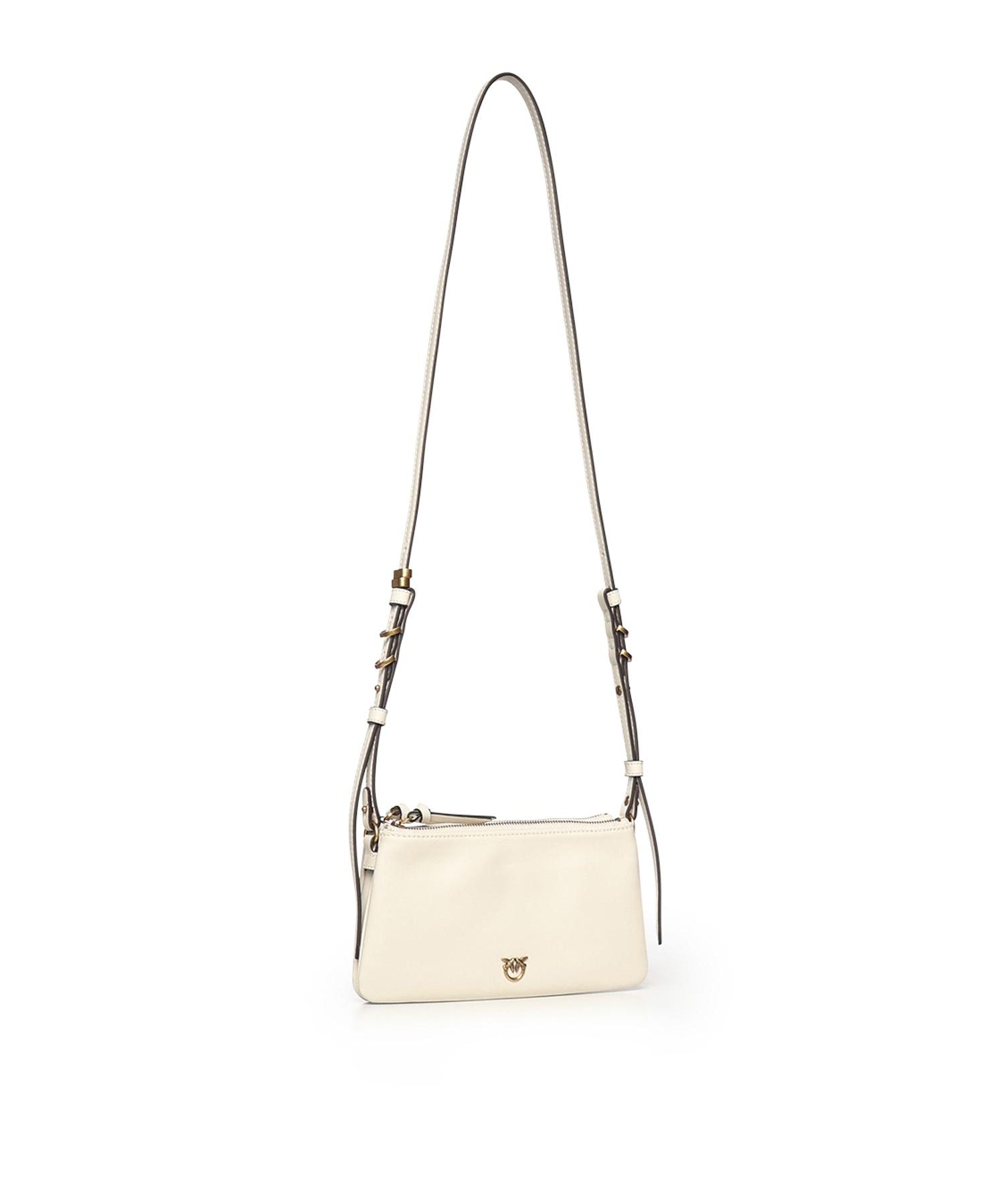 Borsa a tracolla Mini Double Bag in pelle 105359 A0QOZ15Q PINKO 