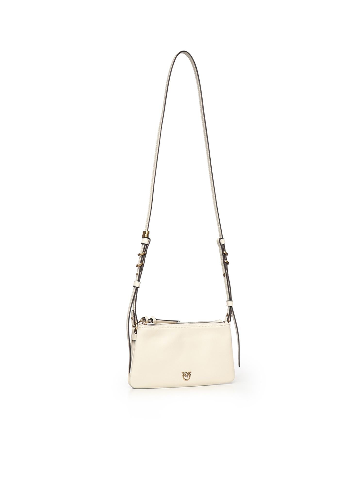 Borsa a tracolla Mini Double Bag in pelle 105359 A0QOZ15Q PINKO 