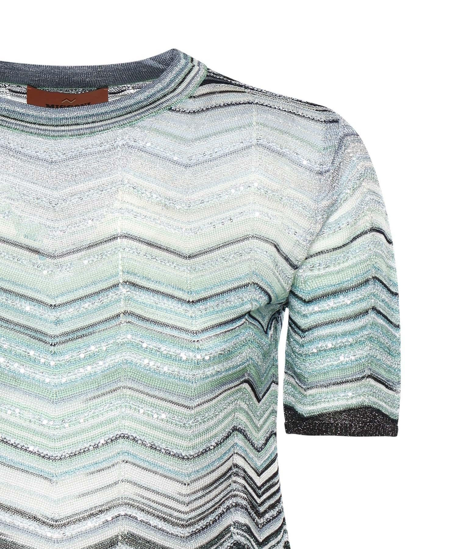 T-shirt in viscosa chevron lamé con paillettes DS26SN0V BK01H9SMSN4 MISSONI 