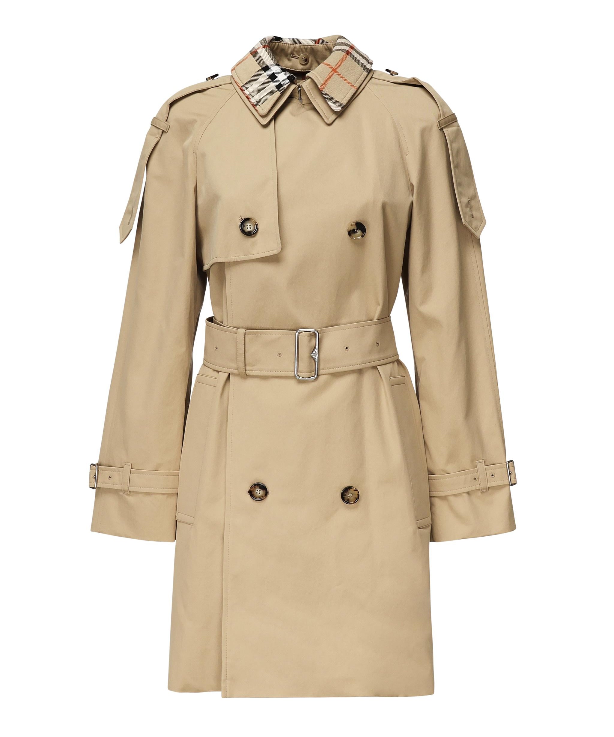 Trench corto con collo Check<BR/> 8094940 B8626 BURBERRY 