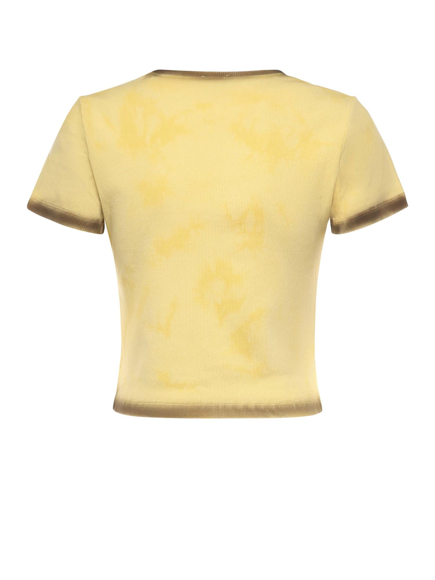 T-shirt cropped a coste con logo 107311 A3H5H47 PINKO 