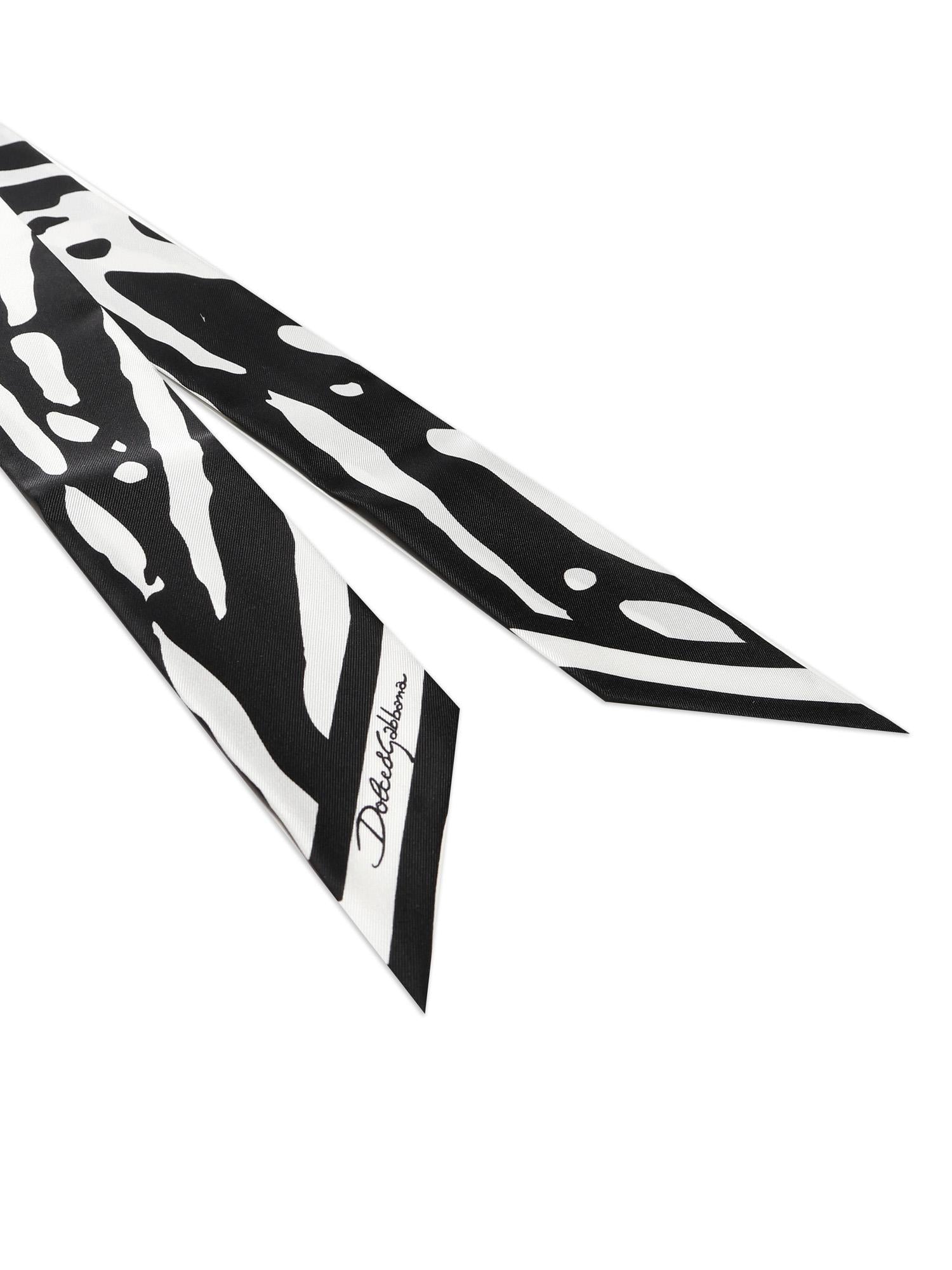 Bandeau in twill di seta stampa zebrata FS215A GDAOUHY3CQ DOLCE & GABBANA 