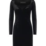 Abito scollo a cuore in jersey di velluto 857335 TTV071000 BALENCIAGA 
