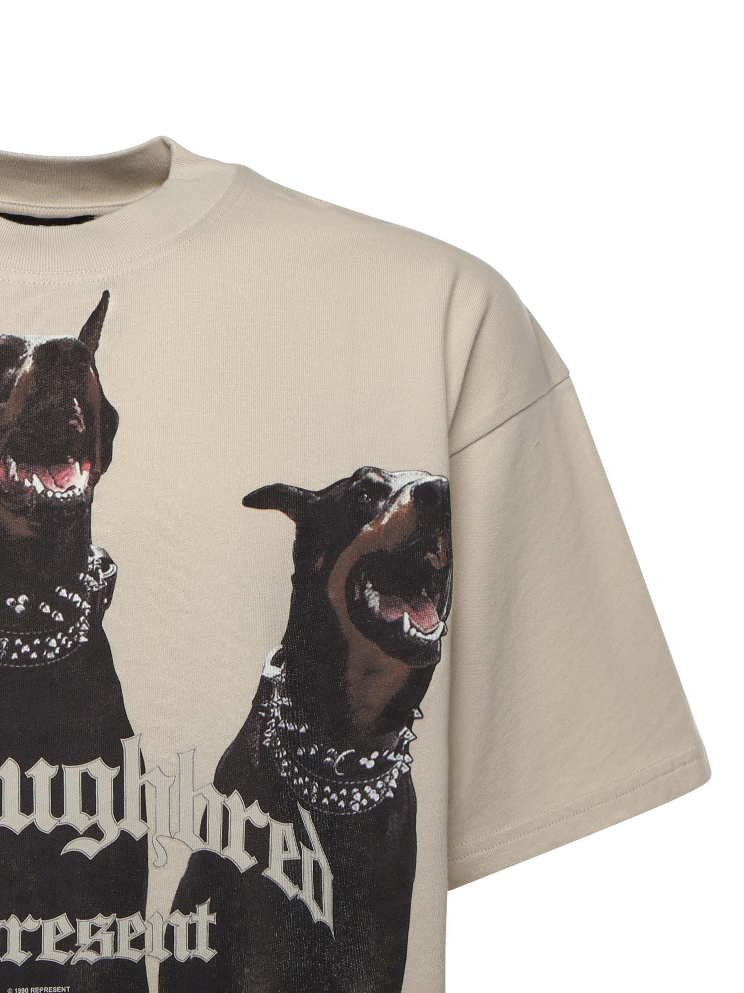 T-shirt Thoroughbred in cotone MLM41135 002 REPRESENT 