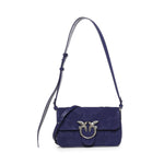 Borsa a spalla Mini Love Bag One Slouchy in suede con intarsi 106244 A0F6J05O PINKO 