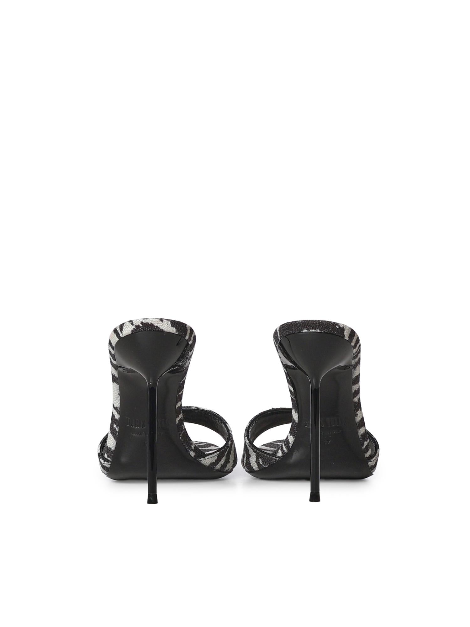 Mules Lidia con stampa zebrata PX836 XPTCVWHITE ZEBRA PARIS TEXAS 