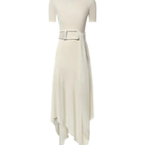 Abito in jersey con cintura AA9R3137J090D 102 ALAIA 