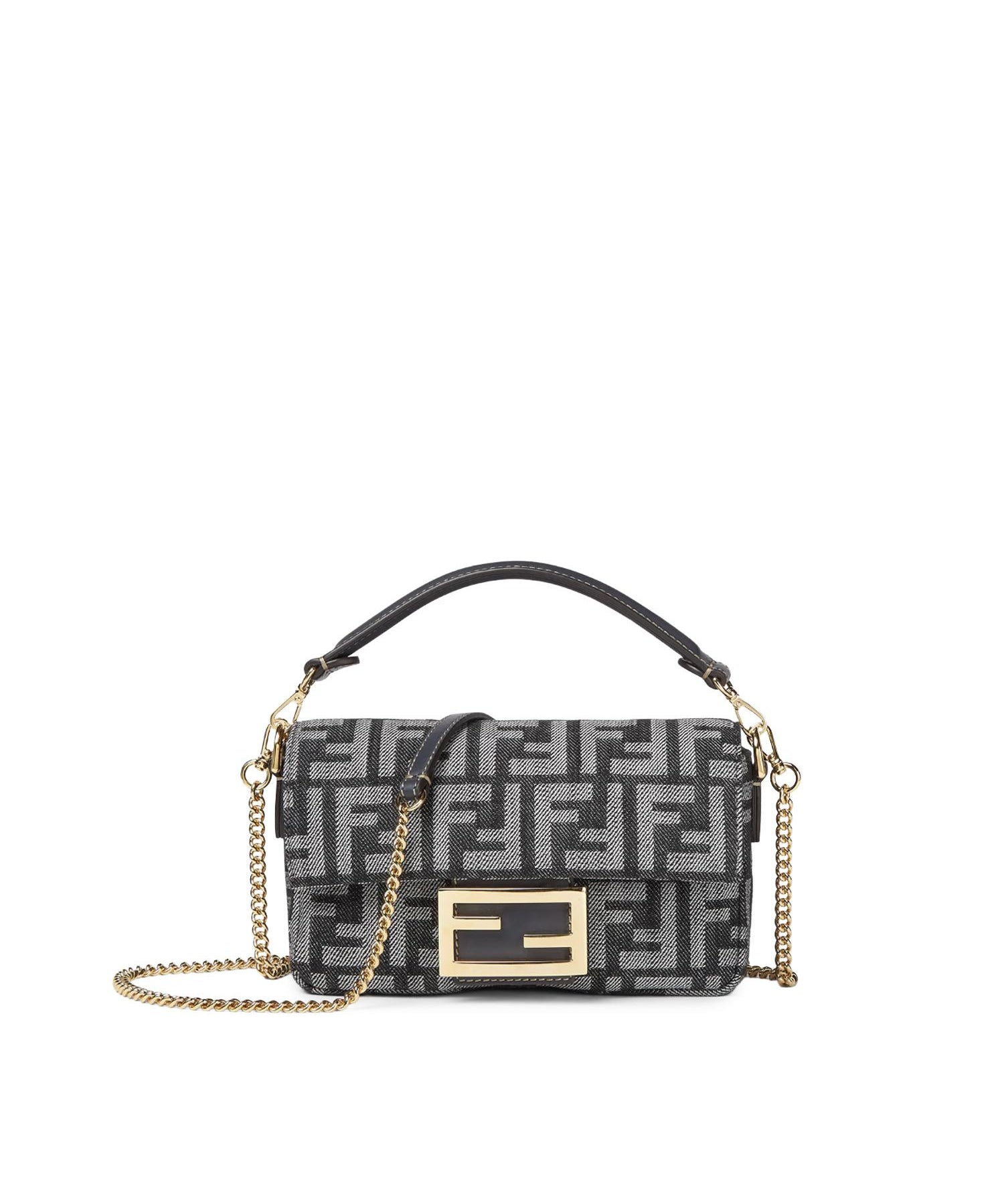 Borsa Baguette® Mini in jacquard FF effetto denim 8BS017 AWVAF0NAP FENDI 