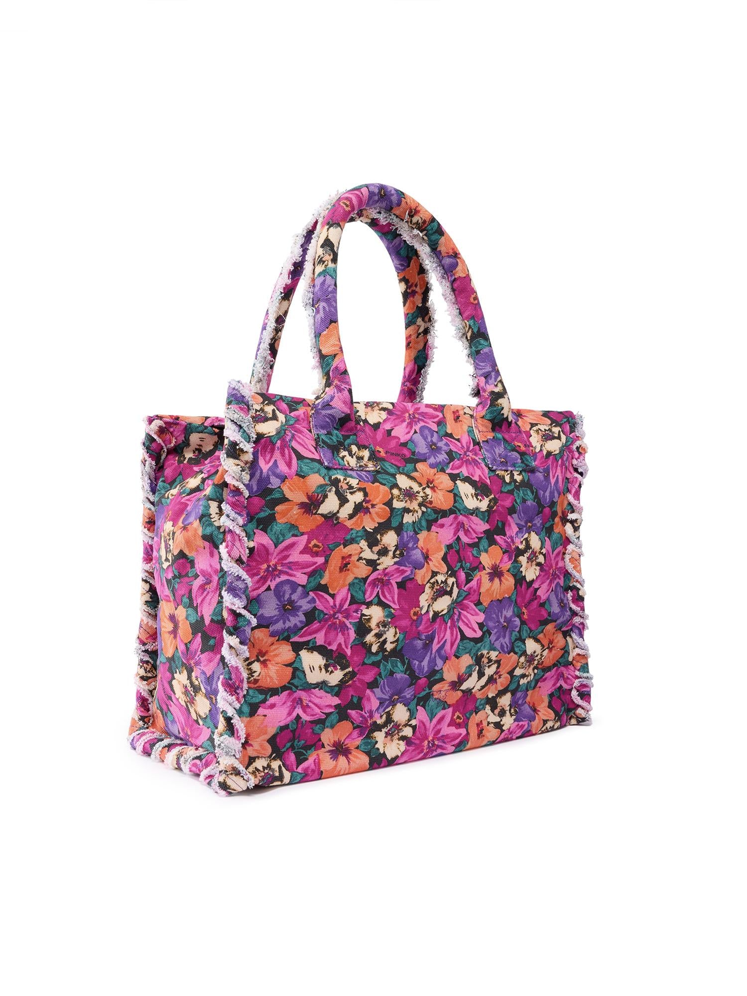 Borsa shopper in cotone con logo 106673 A3B5YA2Q PINKO 