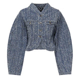 Giacca cropped in denim 114201 1603 ROTATE 