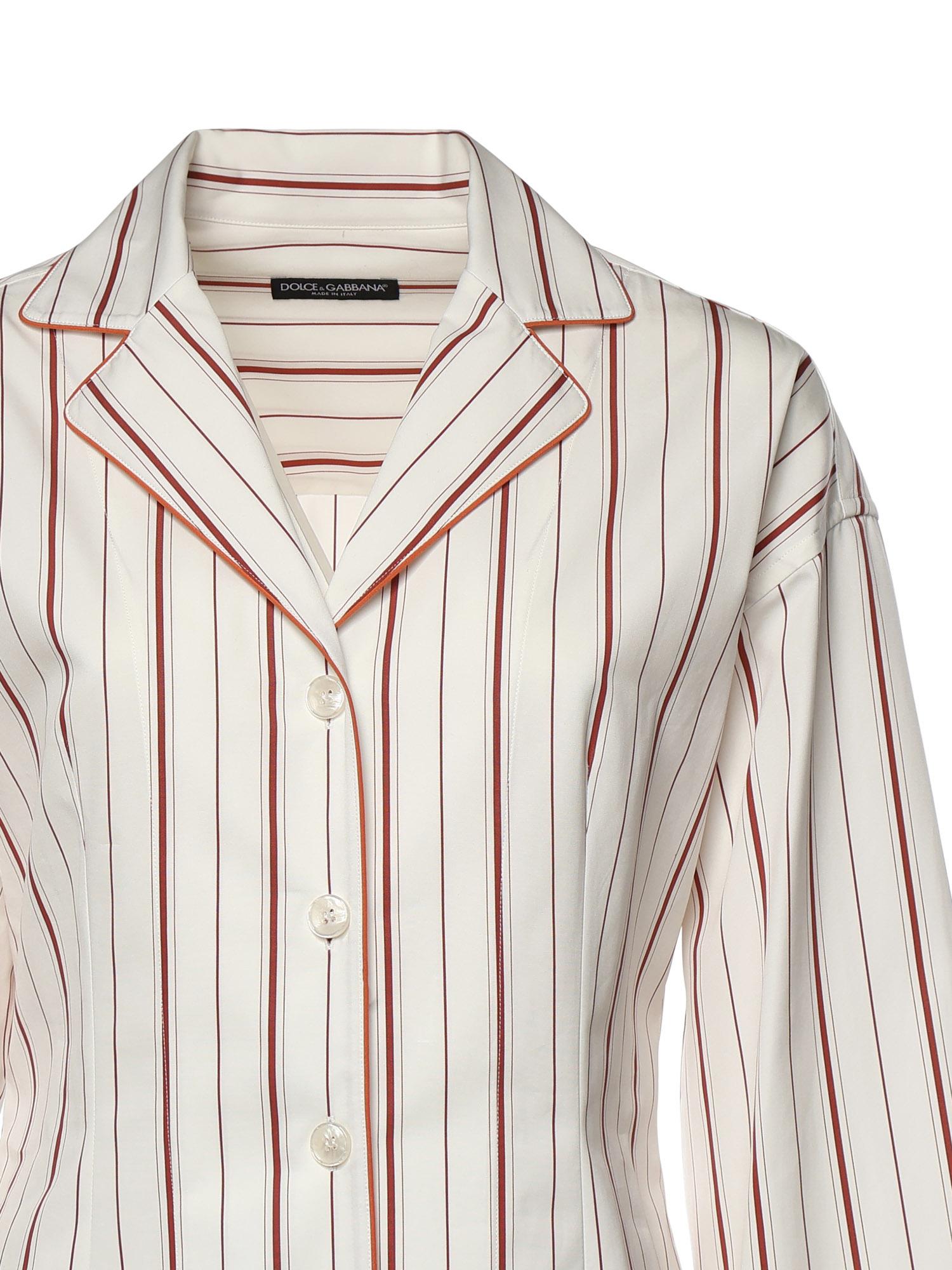 Camicia a righe in popeline F5U71T FR51TS8053 DOLCE & GABBANA 
