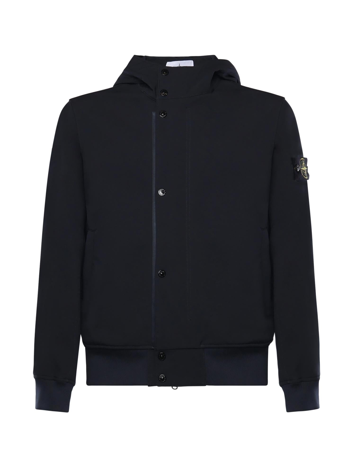 Giacca antigoccia in reps di nylon con logo L1S154100118 S0A22V0020 STONE ISLAND 