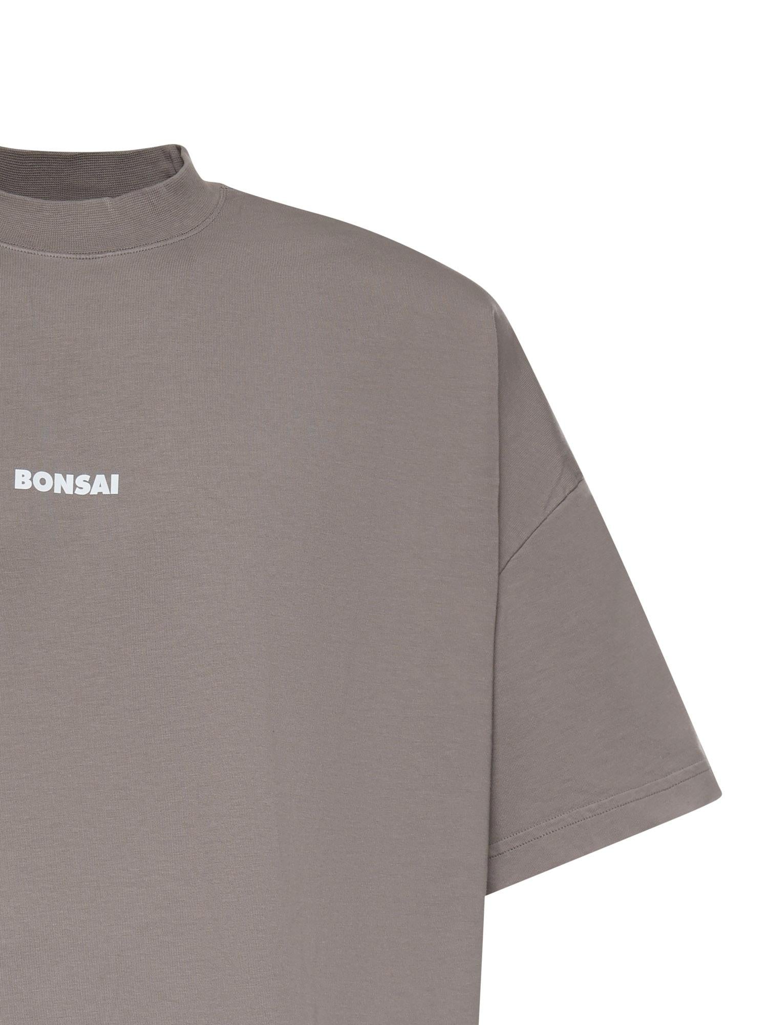 T-shirt in cotone con logo TS001001 BRUSHED NICKEL BONSAI 