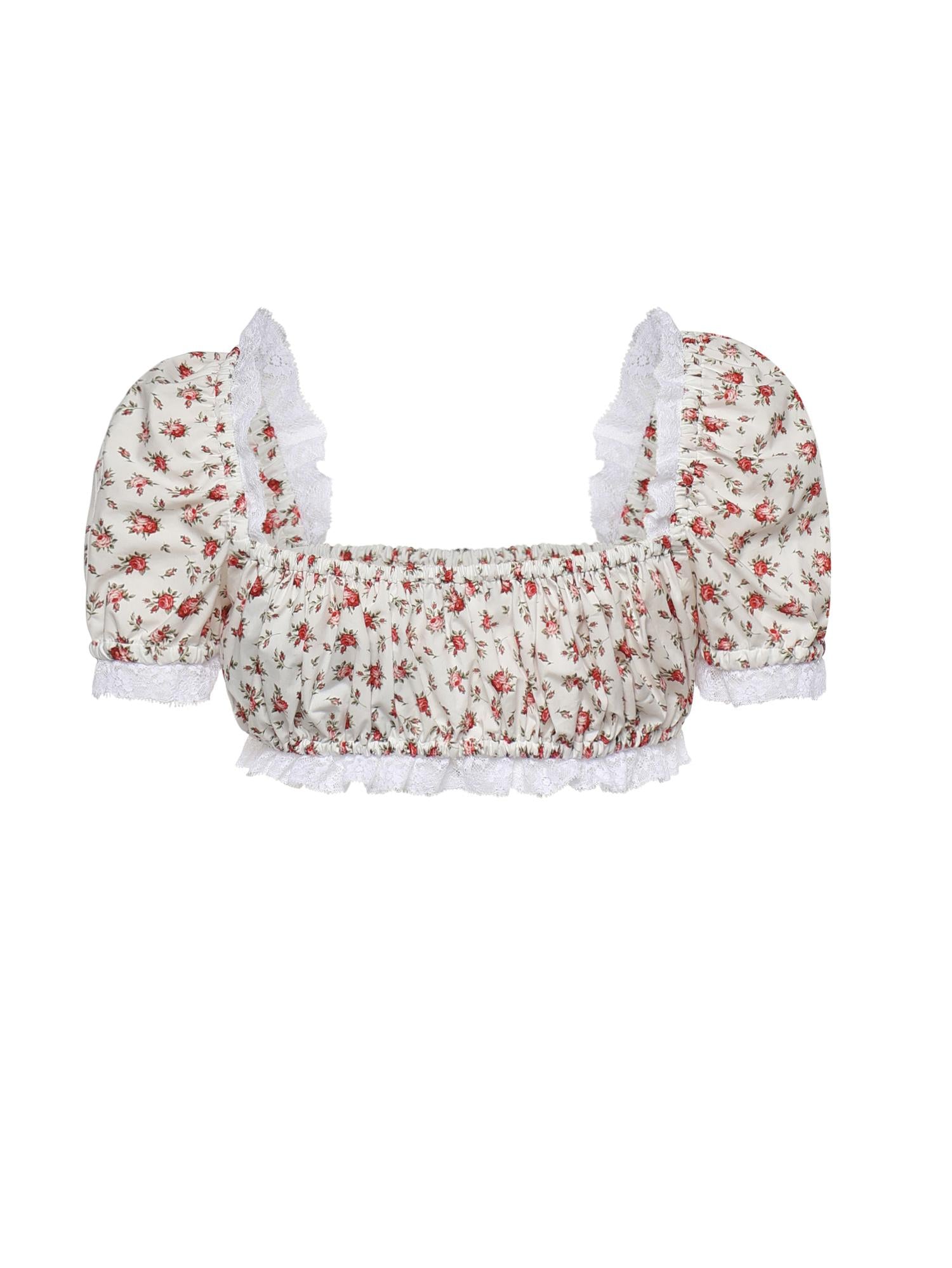 Top in popeline stampa Roselline F7BG2T HS5UBHA5XJ DOLCE & GABBANA 