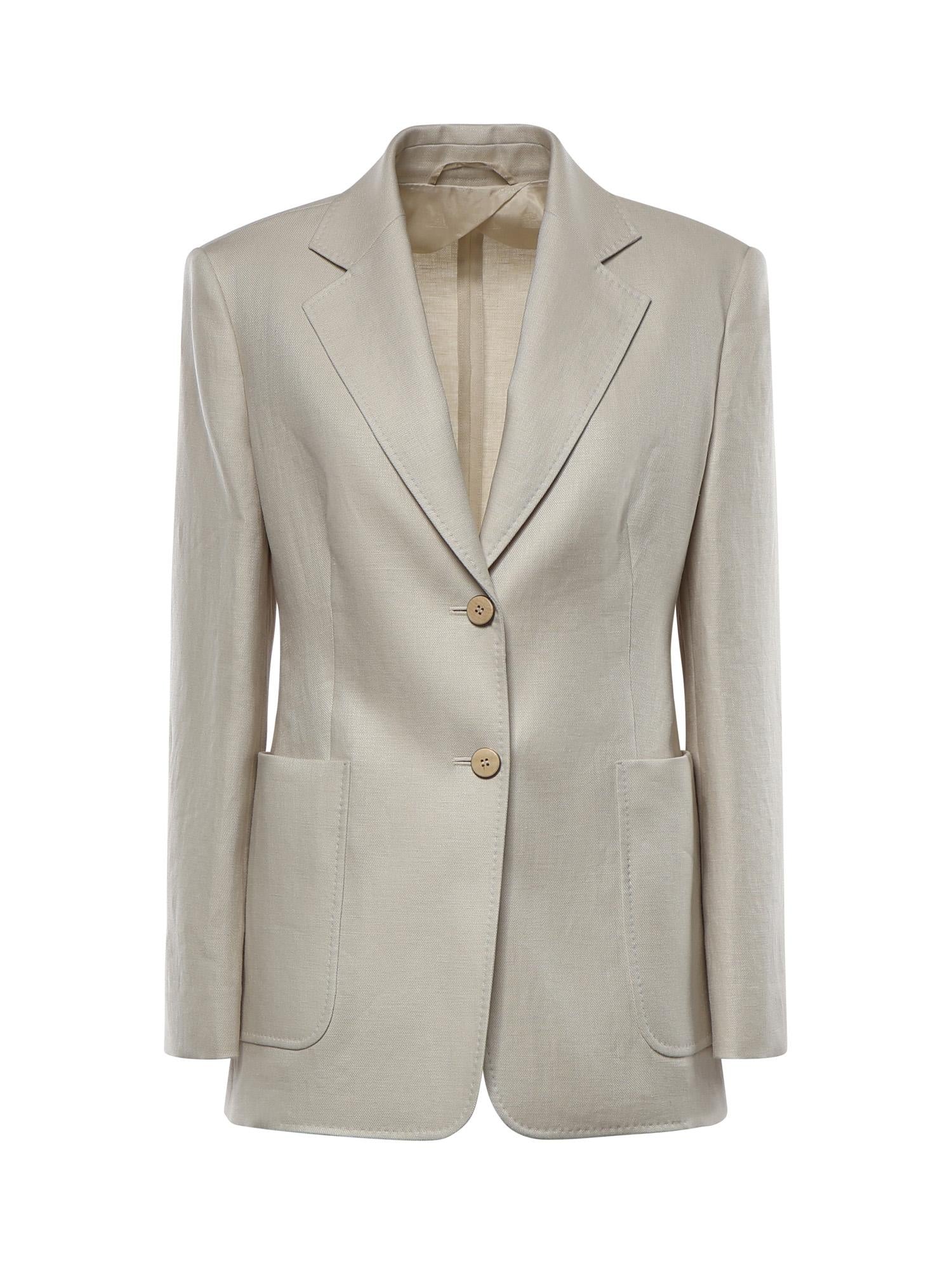 Blazer monopetto in lino 2611041052600 006 MAX MARA 