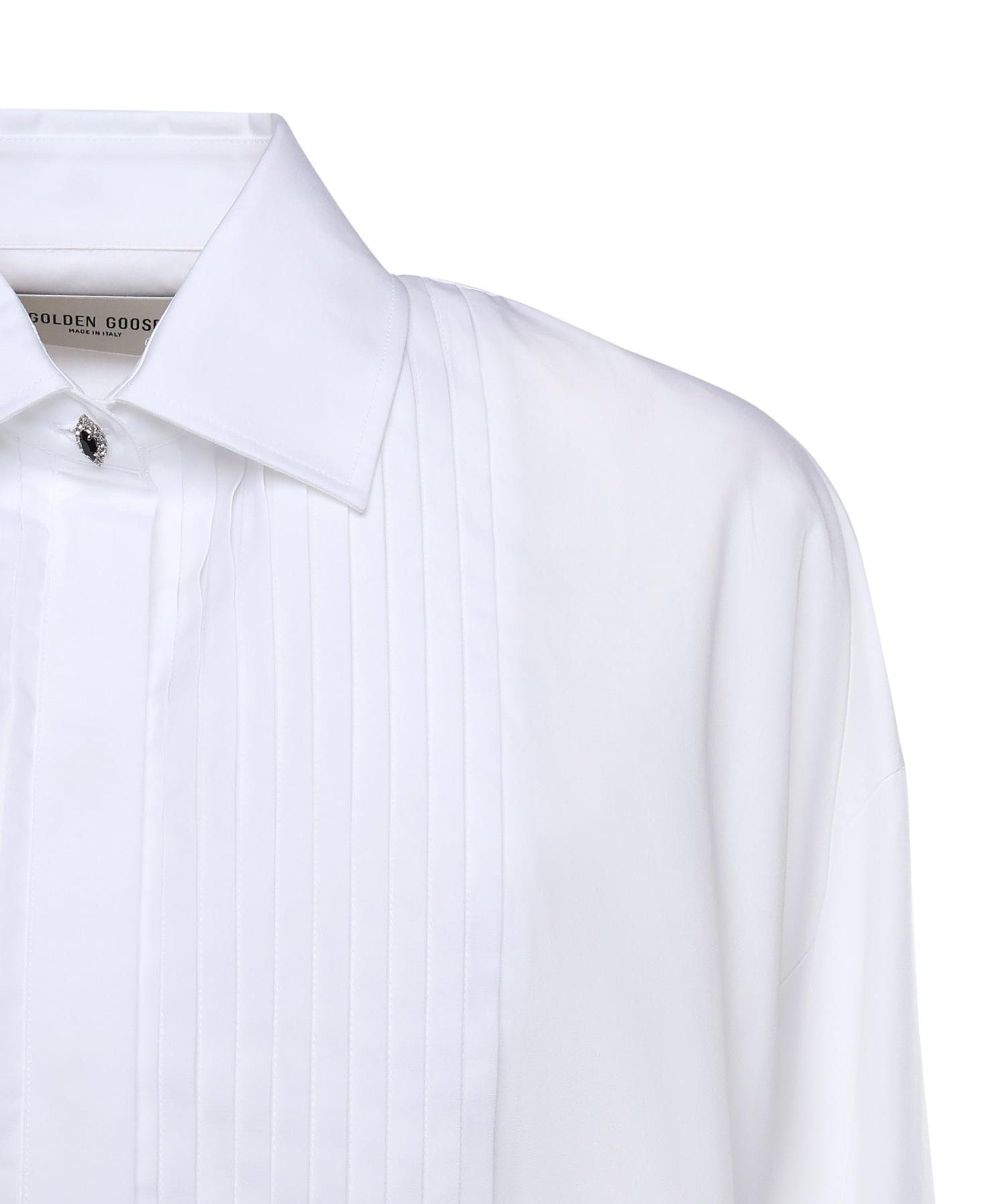 Camicia in cotone con dettaglio plissé GWP02599 P00232310359 GOLDEN GOOSE 