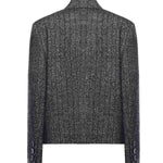 Giacca cropped in lana rigata F27FXT FRZANS8051 DOLCE & GABBANA 
