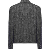 Giacca cropped in lana rigata F27FXT FRZANS8051 DOLCE & GABBANA 