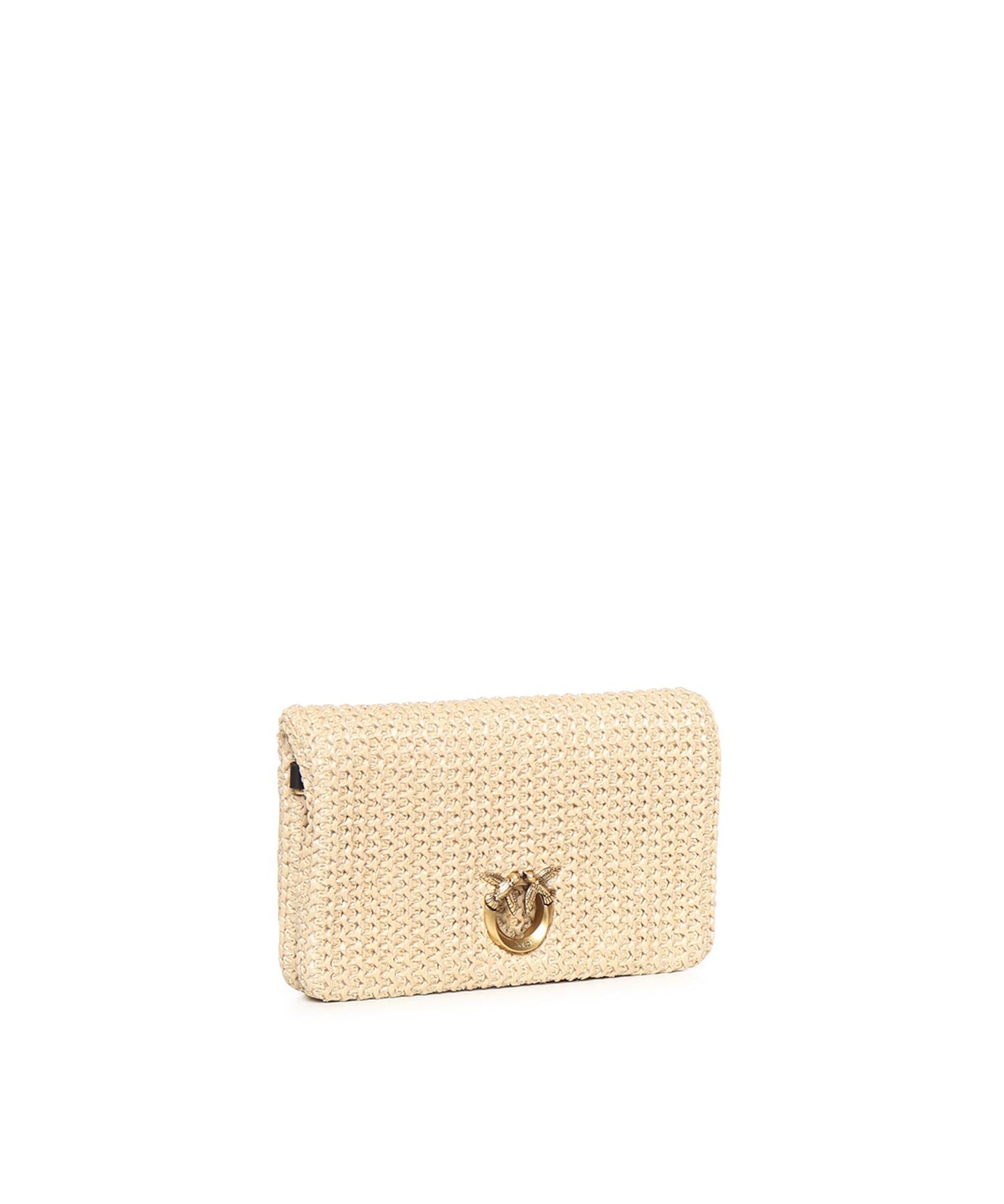 Pochette a tracolla Love Bag Click Soft Horizontal Mini in rafia 106023 A391C24Q PINKO 
