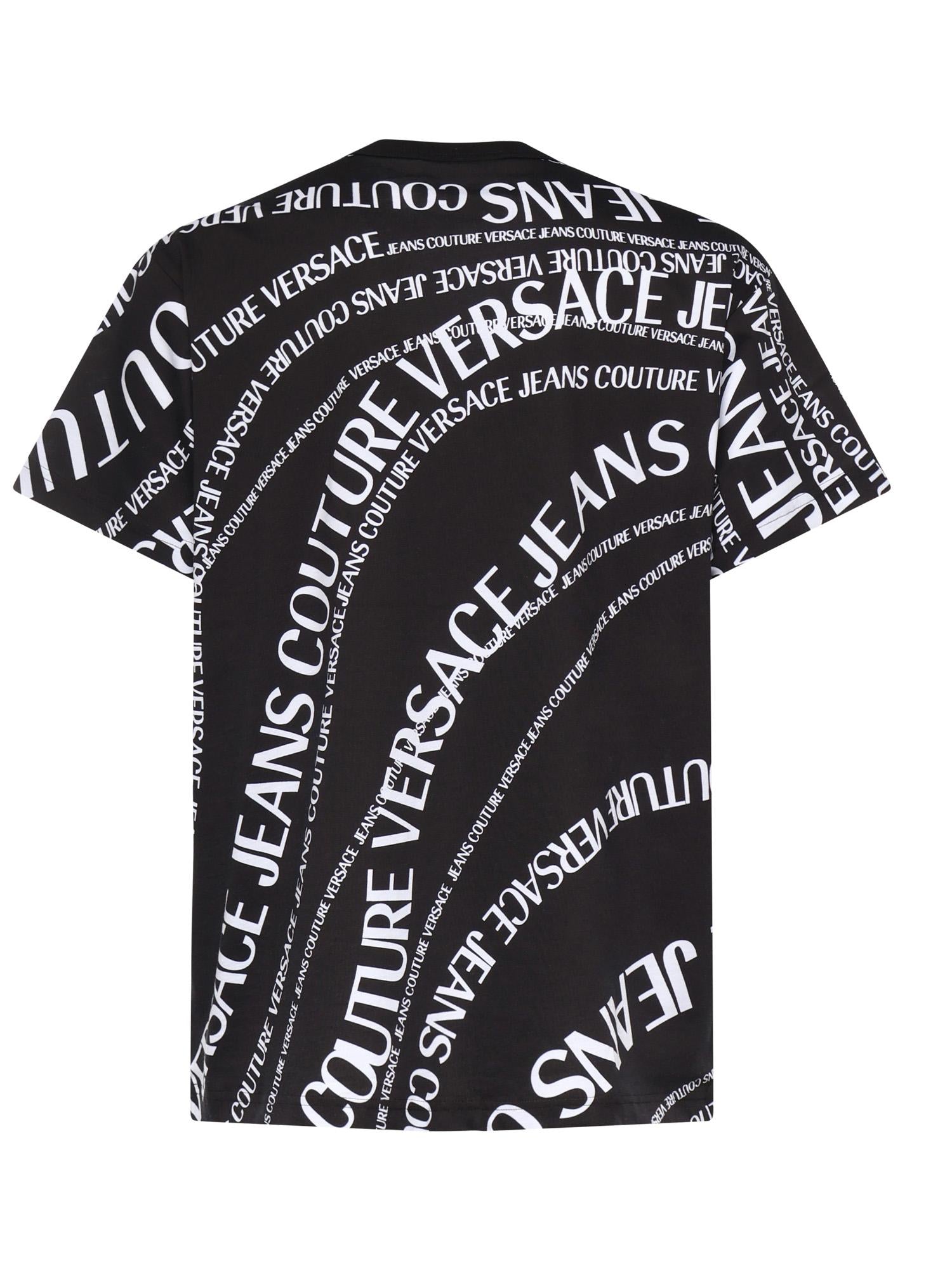 T-shirt in jersey di cotone con stampa 80GAH6R0 JS555L01 VERSACE JEANS COUTURE 