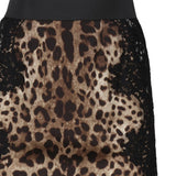 Gonna midi in raso stampa leopardo con inserti in pizzo F4BHCT FSAXYHY13M DOLCE & GABBANA 