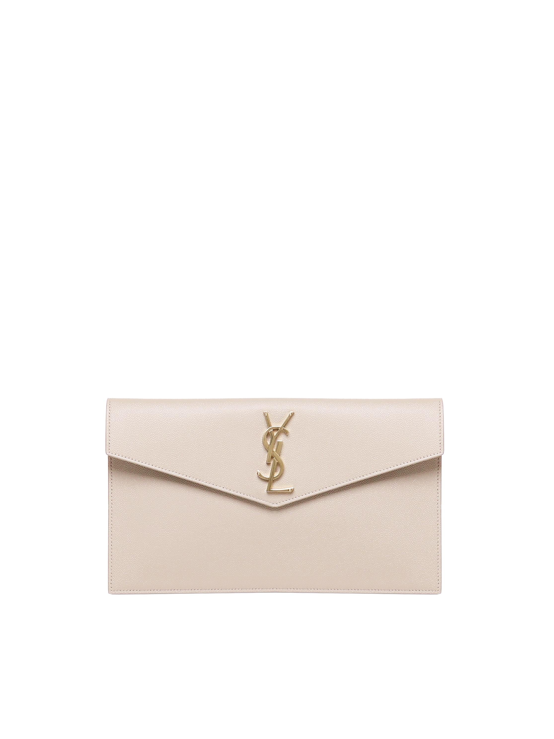 Pochette Uptown in pelle goffrata grain de poudre<BR/> 565739 1GF0J2721 SAINT LAURENT 