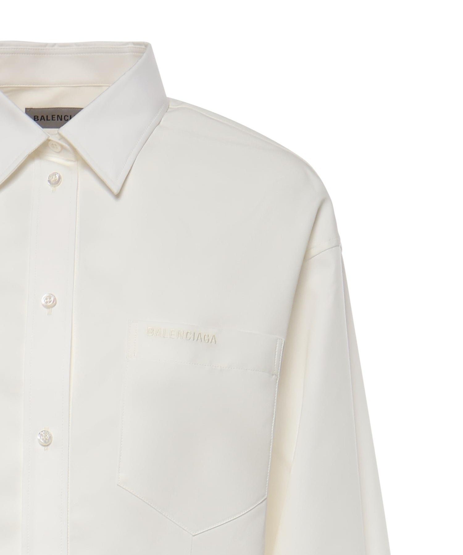 Camicia Classica in popeline di seta e organza di cotone 872318 TUM189000 BALENCIAGA 