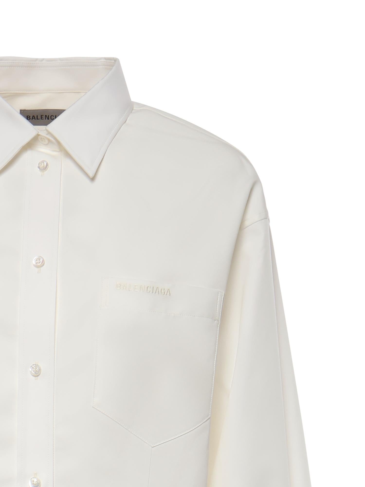 Camicia Classica in popeline di seta e organza di cotone 872318 TUM189000 BALENCIAGA 