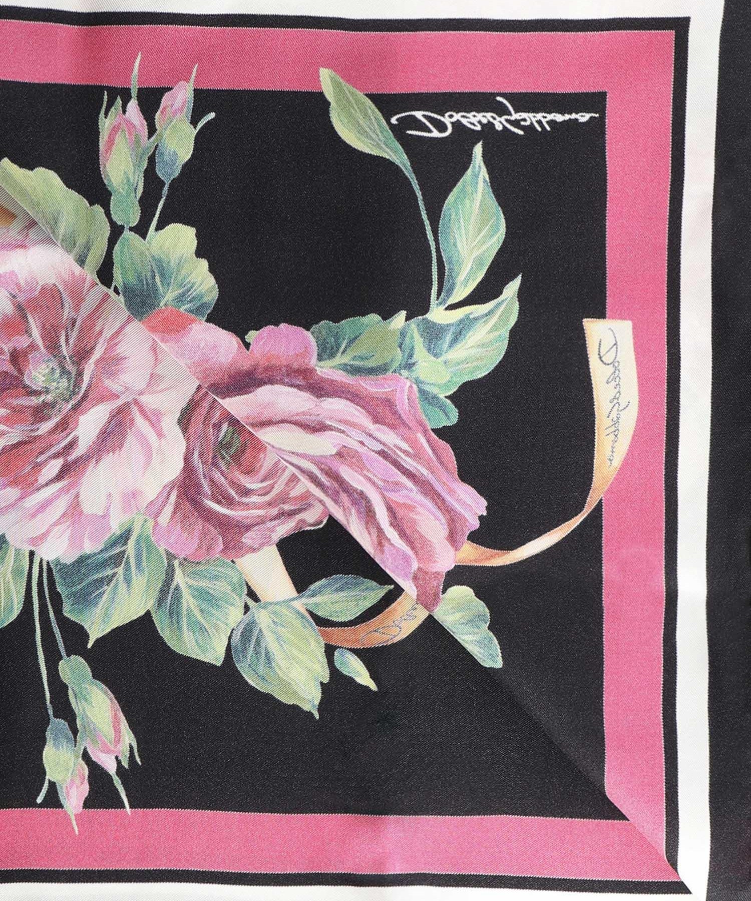 Foulard in twill di seta stampa Rose FN092R GDCUJHD5JA DOLCE & GABBANA 