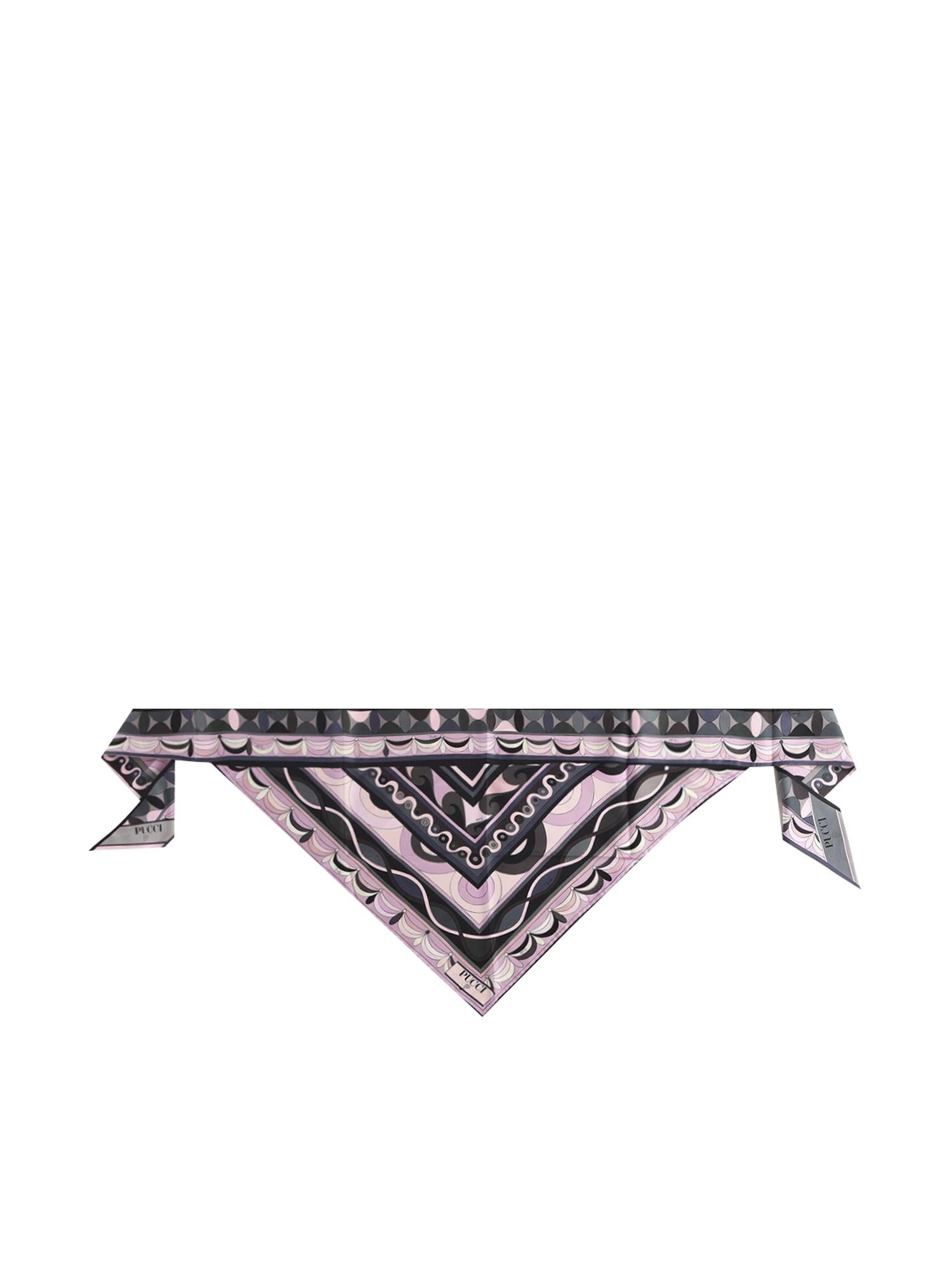 Bandeau triangolo in twill di seta con stampa 5UGB75 5UC201 PUCCI 