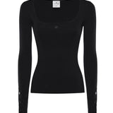 Top Heritage in maglia a costine 126MTO479FI0001 9999 COURREGES 