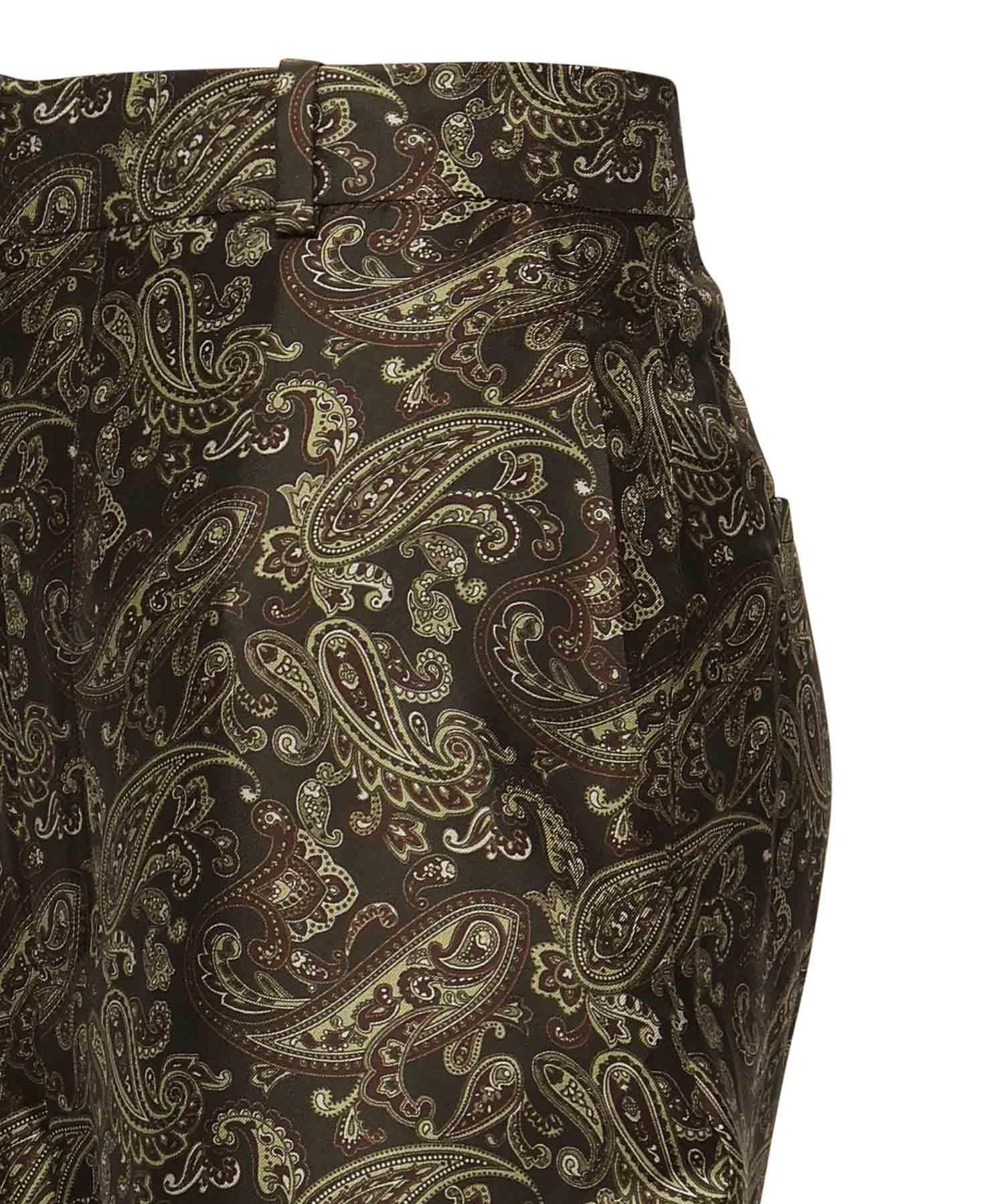 Pantaloni paisley in twill di seta 820232 Y6K901355 SAINT LAURENT 