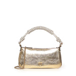 Mini bag 'Mini Half Moon Baguette' in pelle laminata con strass<BR/> 105915 A2WDZZLQ PINKO 