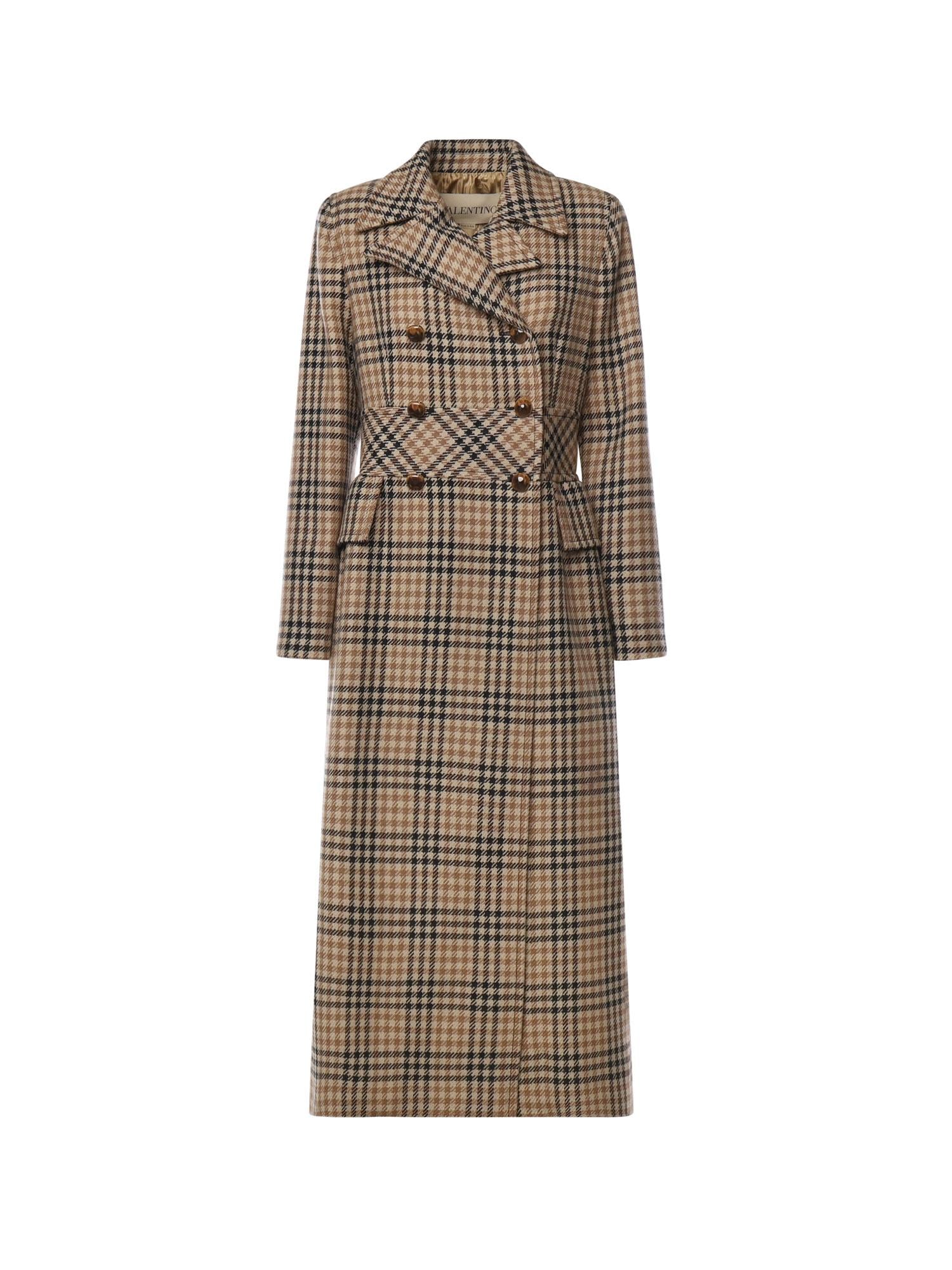 Cappotto lungo in lana Pied-de-Poule 7B0CA7Z0 9RAZ5F VALENTINO GARAVANI 