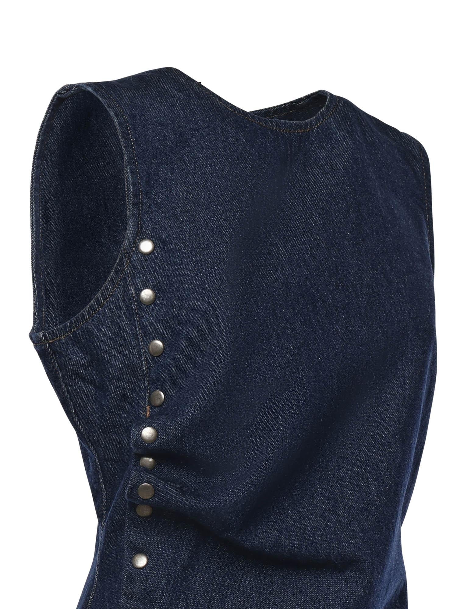 Top in denim con bottoni 114814 D03 ROTATE 