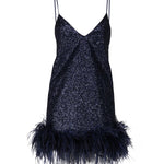 Abito Luce con piume ABITO LUCE -BLUE THE ARCHIVIA 