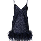 Abito Luce con piume ABITO LUCE -BLUE THE ARCHIVIA 