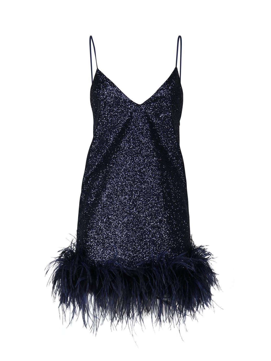 Abito Luce con piume ABITO LUCE -BLUE THE ARCHIVIA 