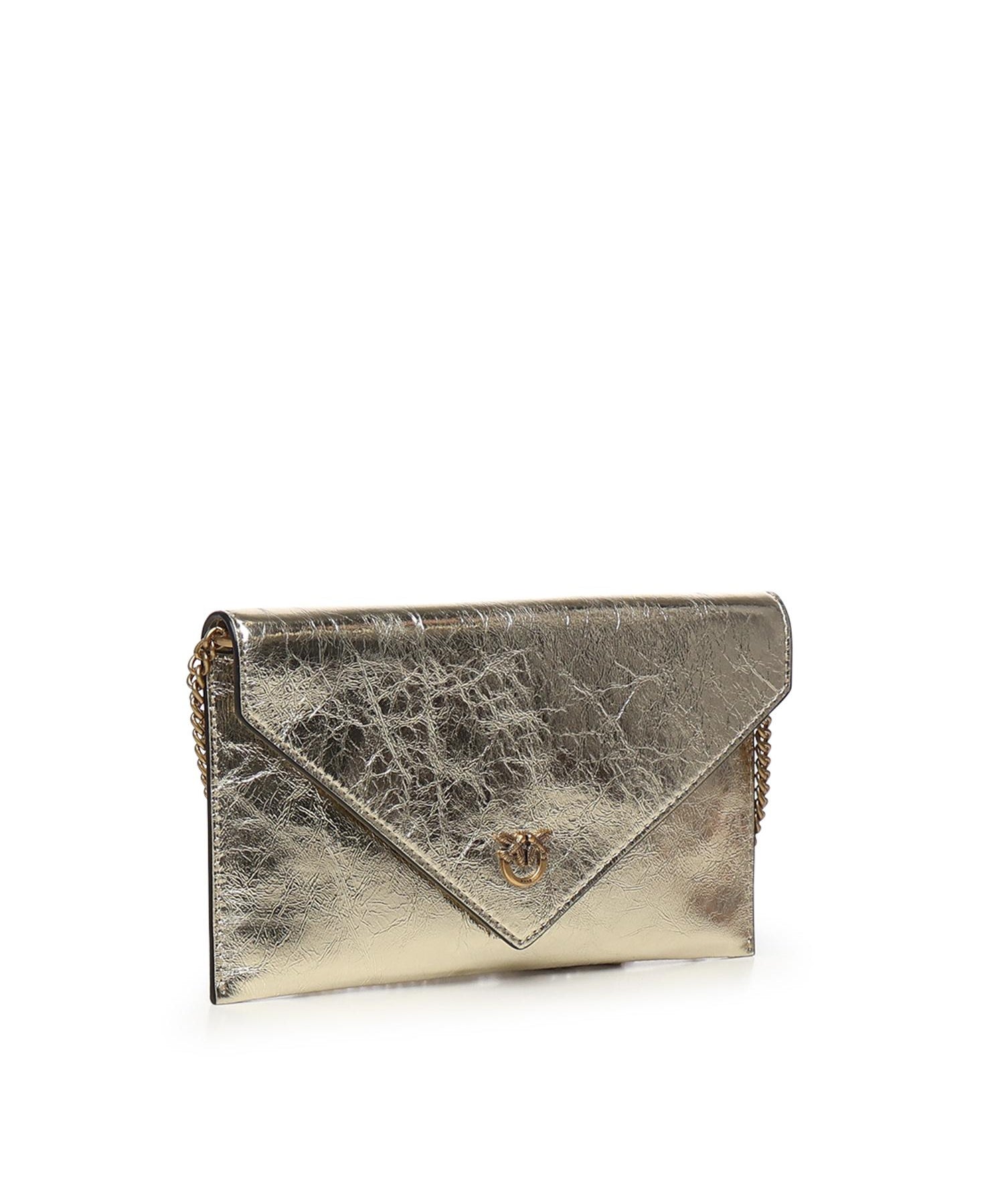 Bustina in pelle metallizzata con logo 105347 A2OTZZLQ PINKO 