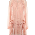 Mini abito con mantella in mussola di seta CH26SRO02001 6L6 CHLOÉ 