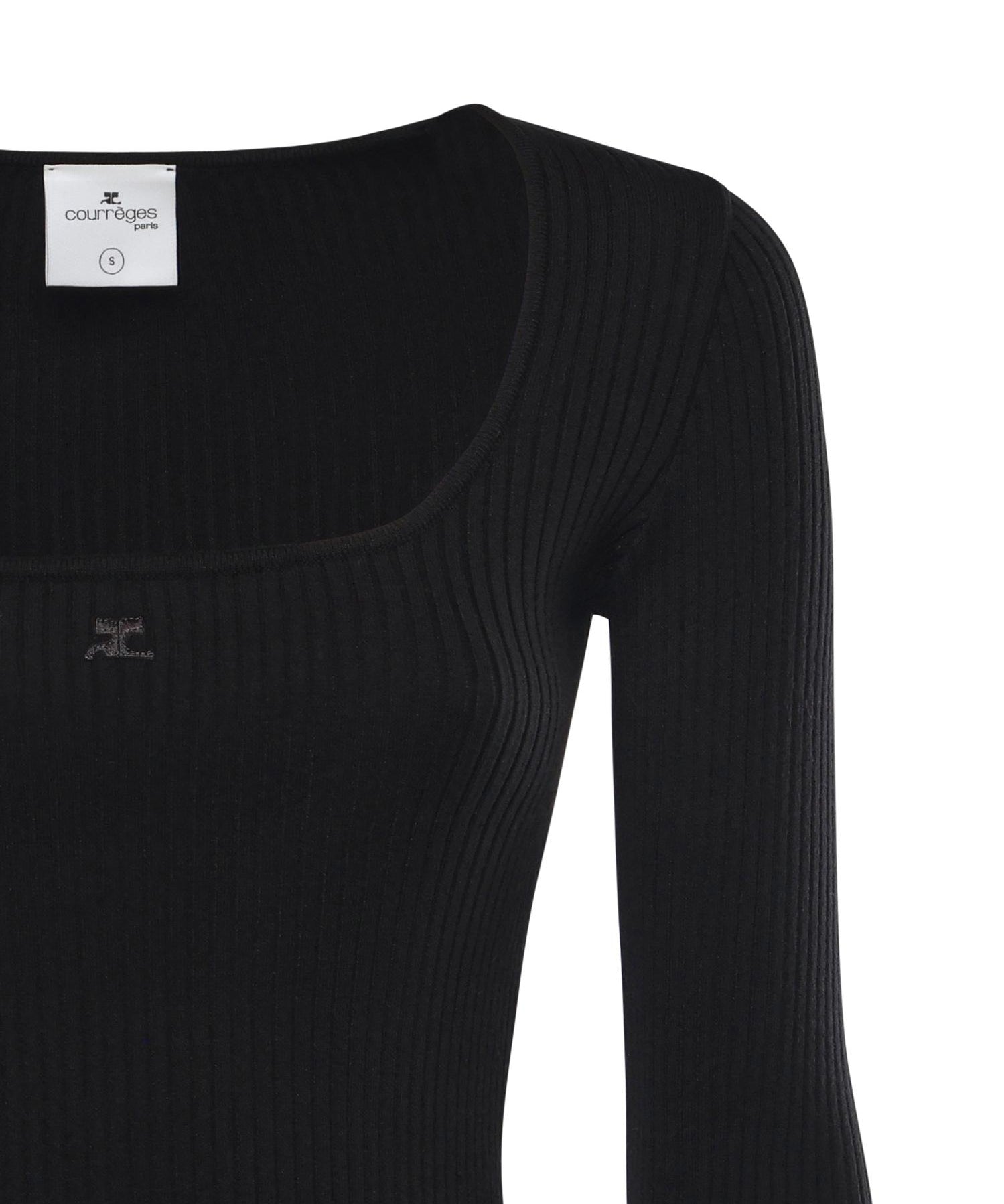 Top Heritage in maglia a costine 126MT0479FI0001 9999 COURREGES 