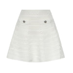 Minigonna in maglia traforata SS26063SK W SELF-PORTRAIT 
